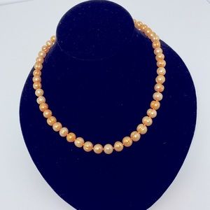 Orange Pearls with 14K Clasp